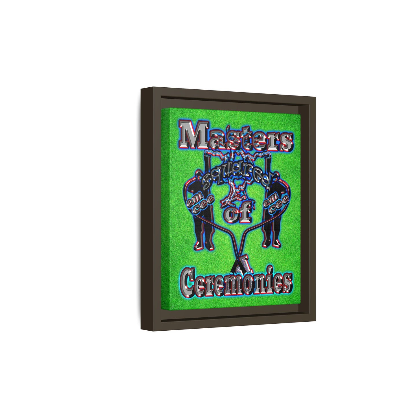 em cee squared - framed canvas art (green turf)