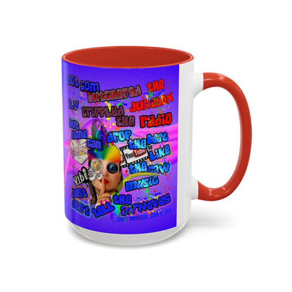 drop the beat - Accent Mug (purple-pink wave)