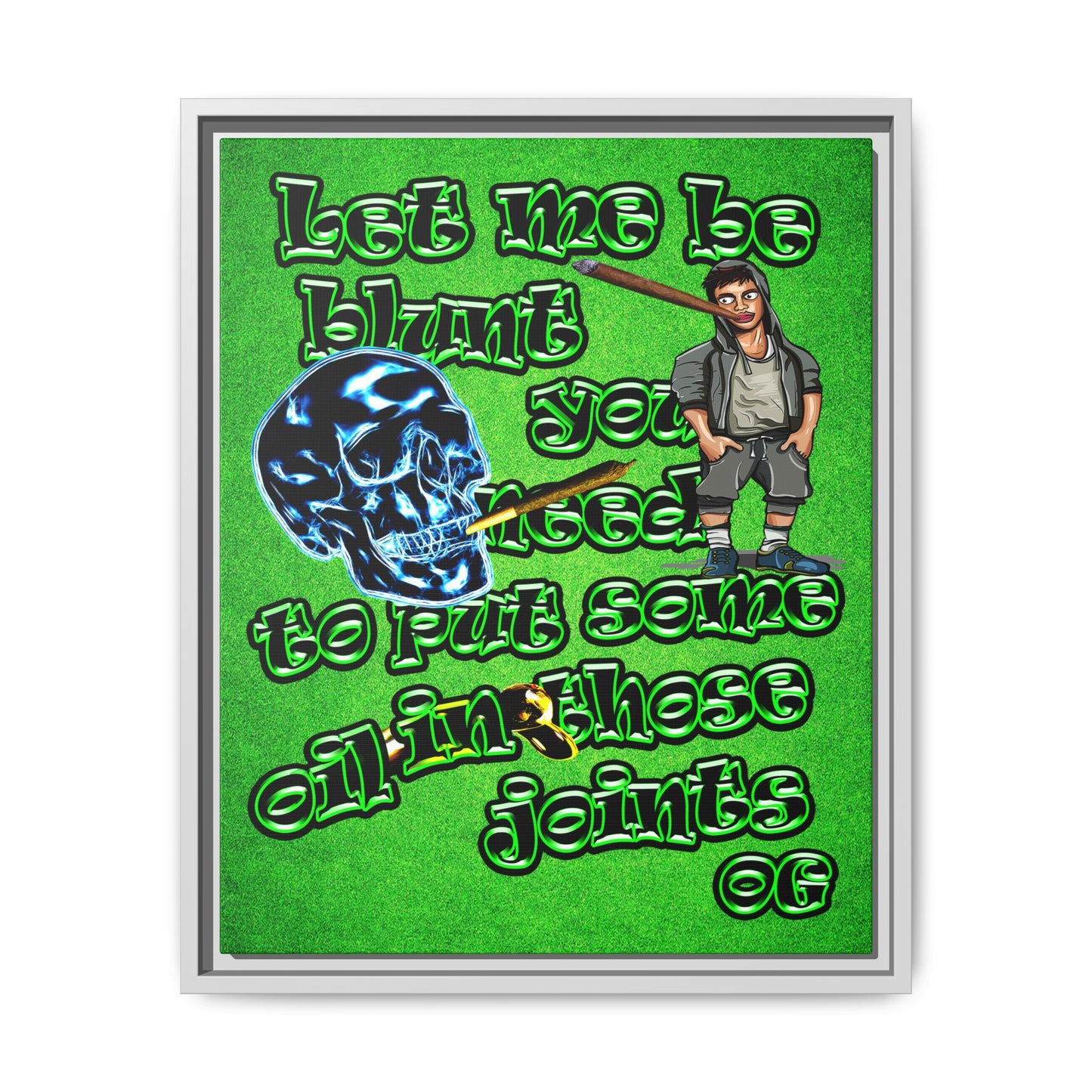 og - framed canvas art (green turf)