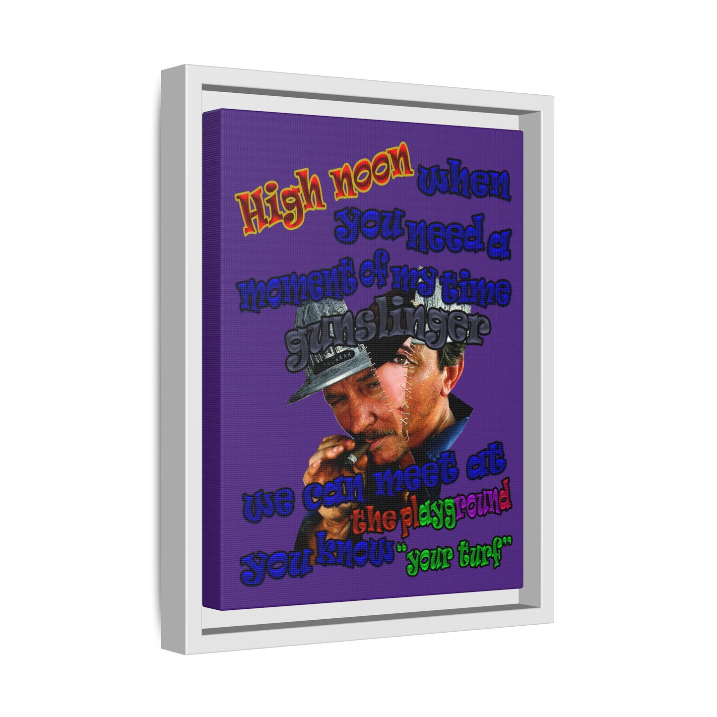 high noon - framed canvas art (purple)