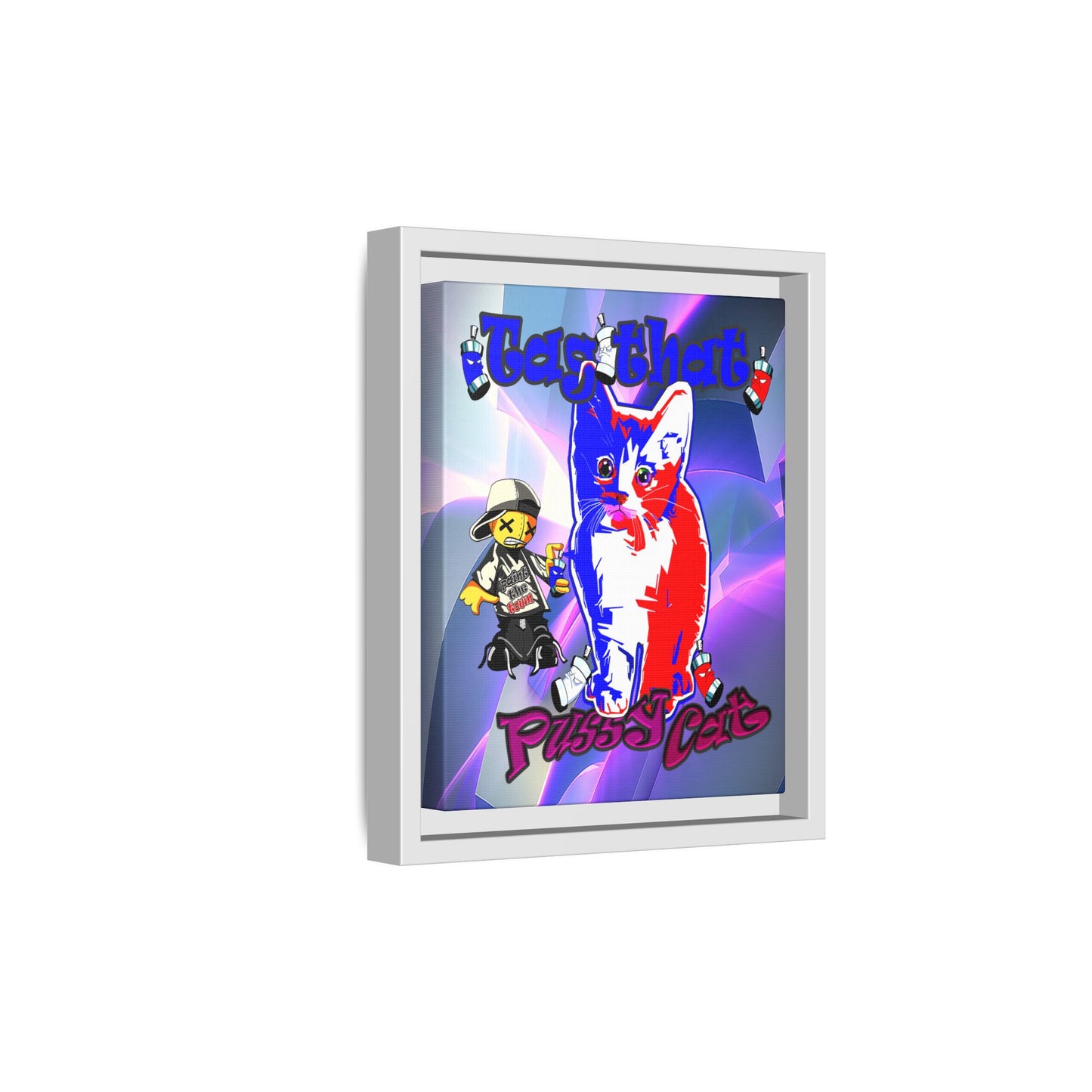 tag that - framed canvas art (grey-pink wave)
