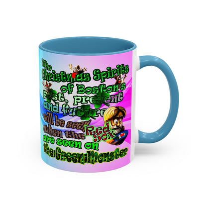 christmas spirits of boston - Accent Mug (light blue-pink wave)