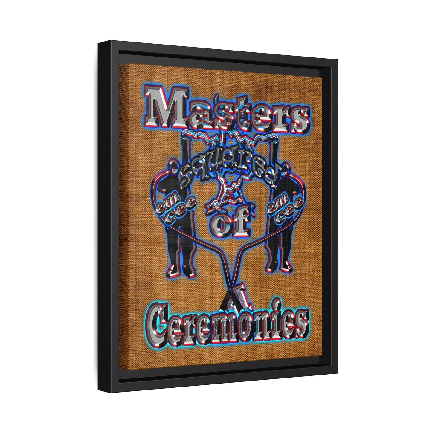 em cee squared - framed canvas art (brown papyrus)