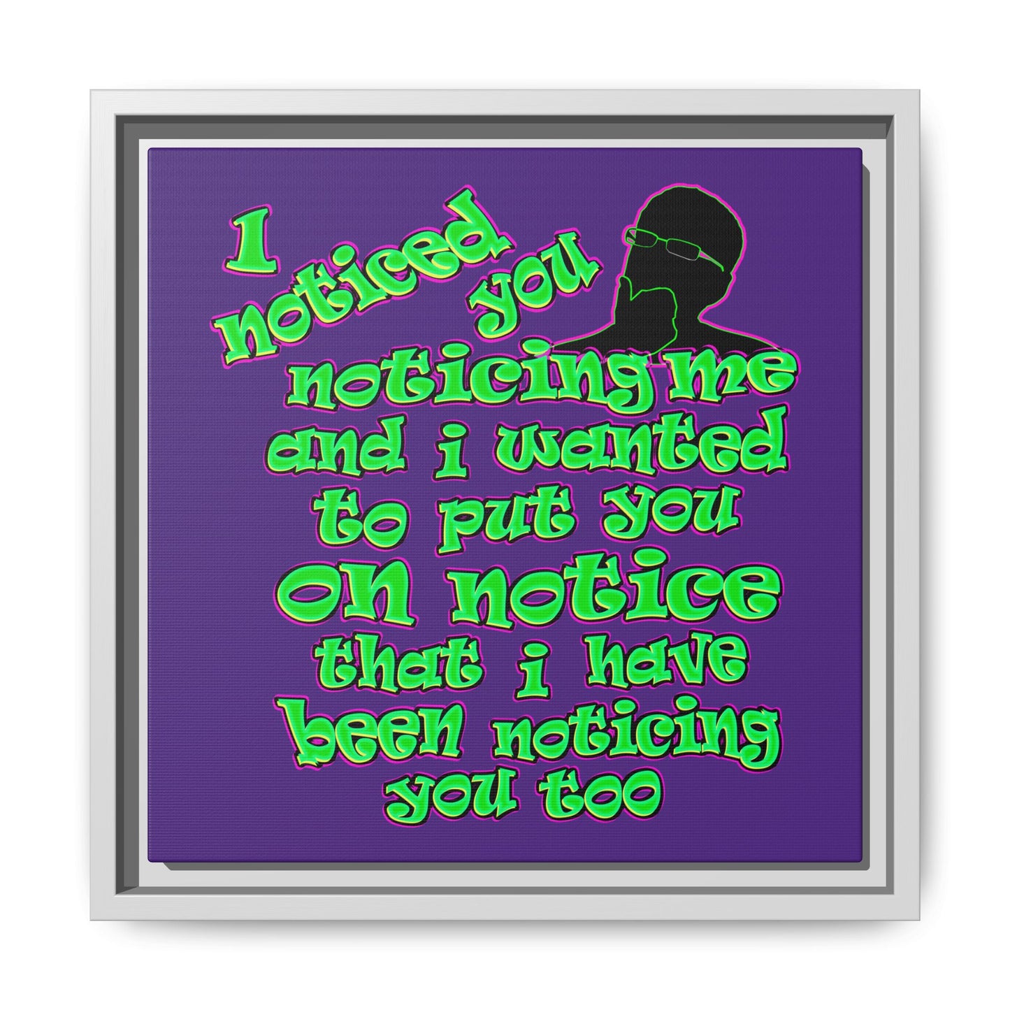 noticed you noticing - framed canvas art (purple)