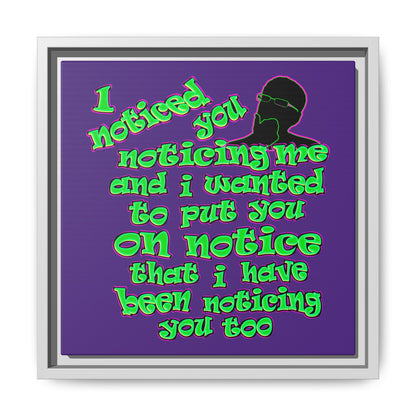 noticed you noticing - framed canvas art (purple)