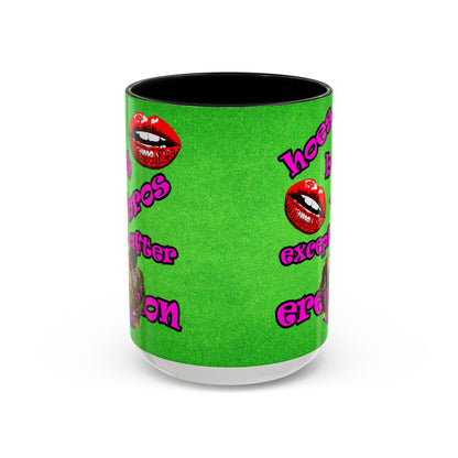 hoes b4 bros - Accent Mug (green turf)