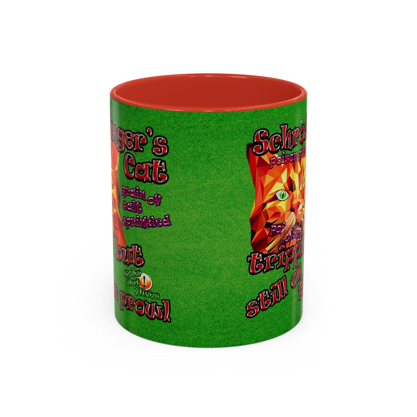 schrodinger's cat - Accent Mug (green turf)