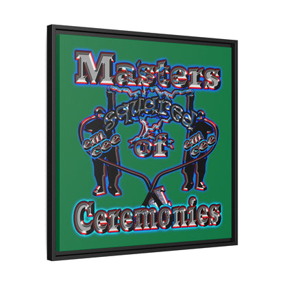 em cee squared - framed canvas art (dark green)