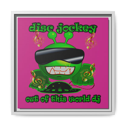 disc jockey - framed canvas art (pink)