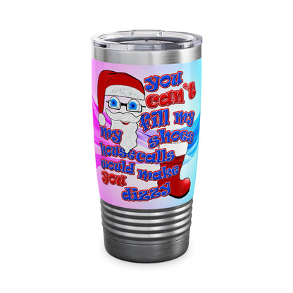 santa's shoes - Ringneck Tumbler, 20oz (light blue-pink wave)