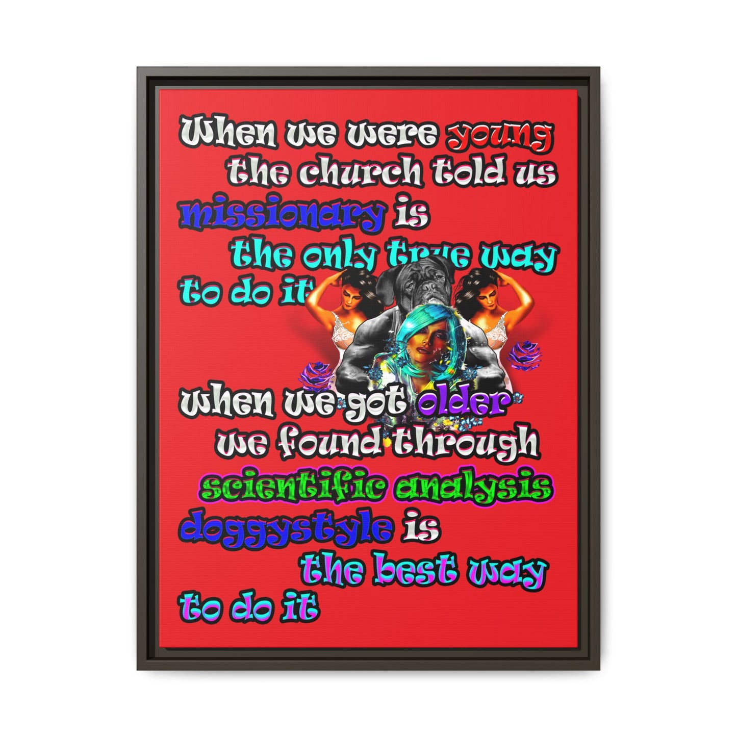 doggystyle - framed canvas art (red)