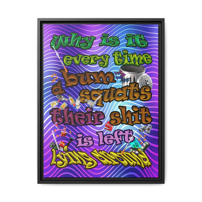 the bum's shit - framed canvas art (purple wave)