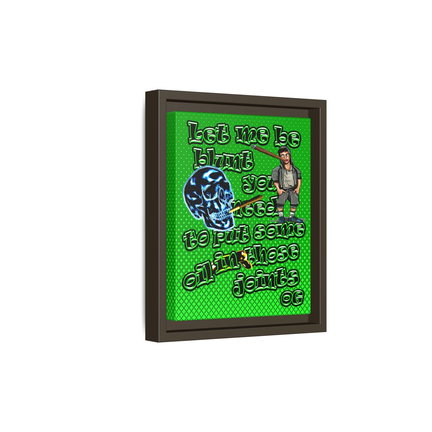 og - framed canvas art (logo green)