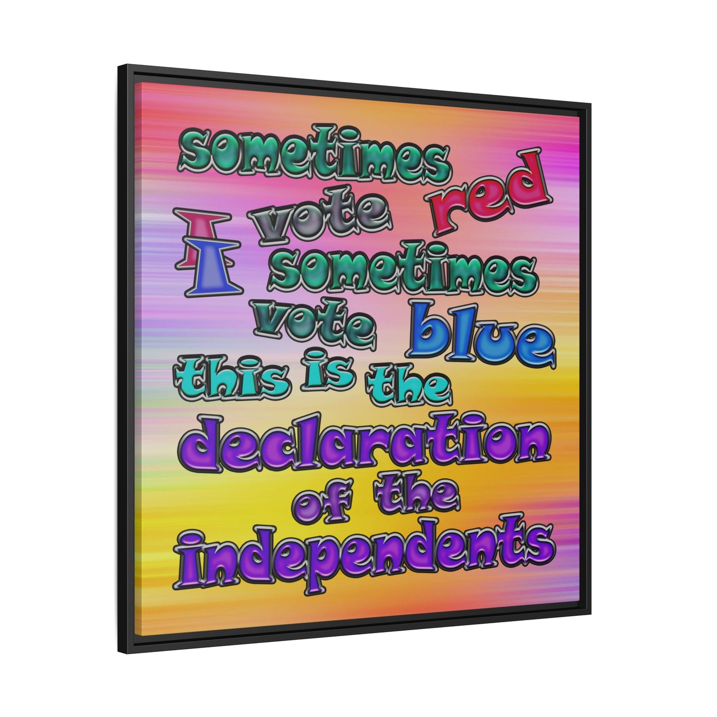 declaration of the independents - framed canvas art (color blur)