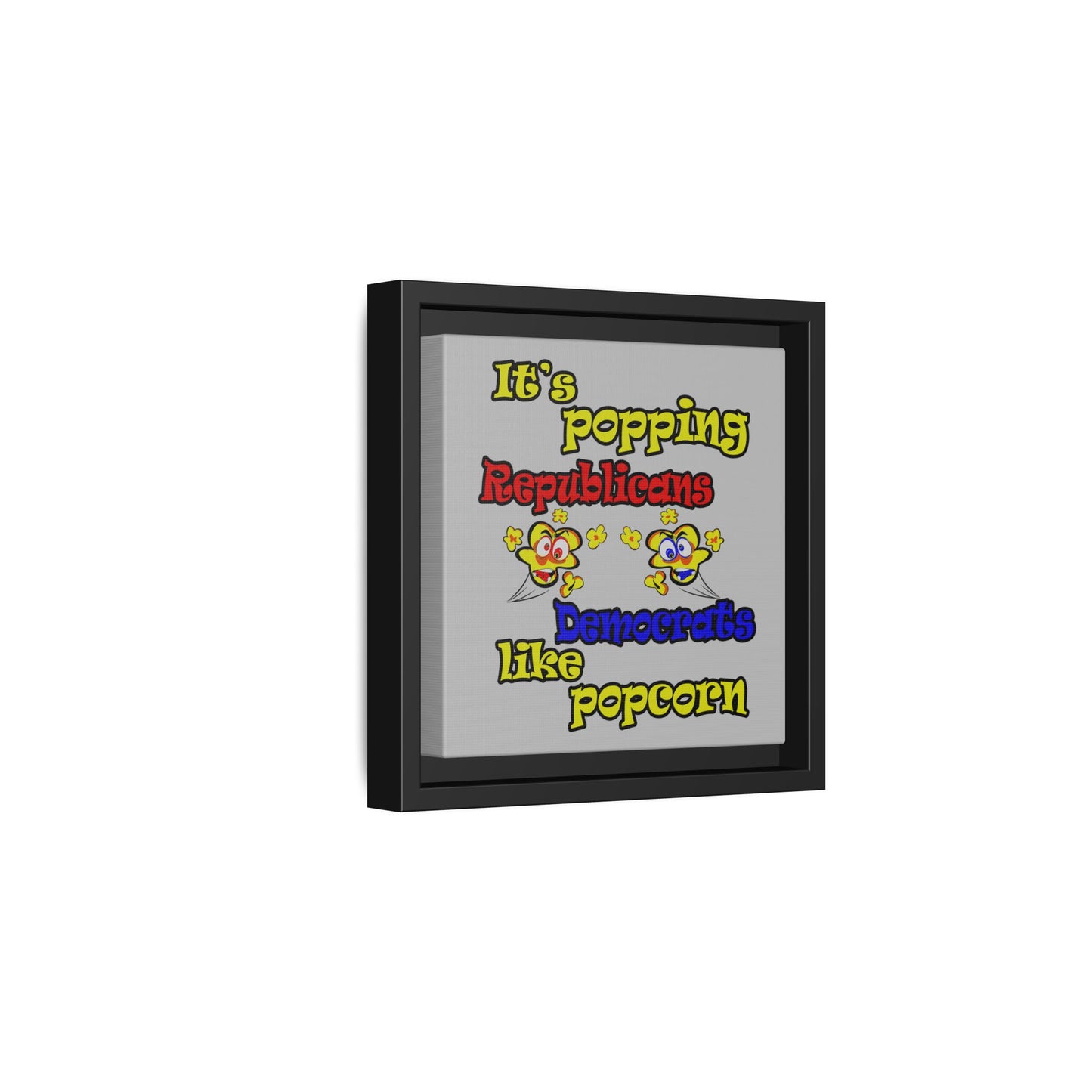 popping like popcorn - framed canvas art (light grey)