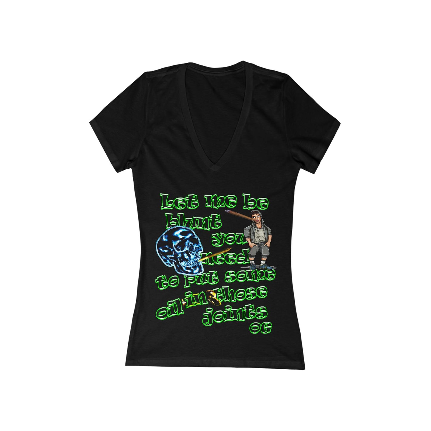 og - Women's Jersey Short Sleeve Deep V-Neck Tee