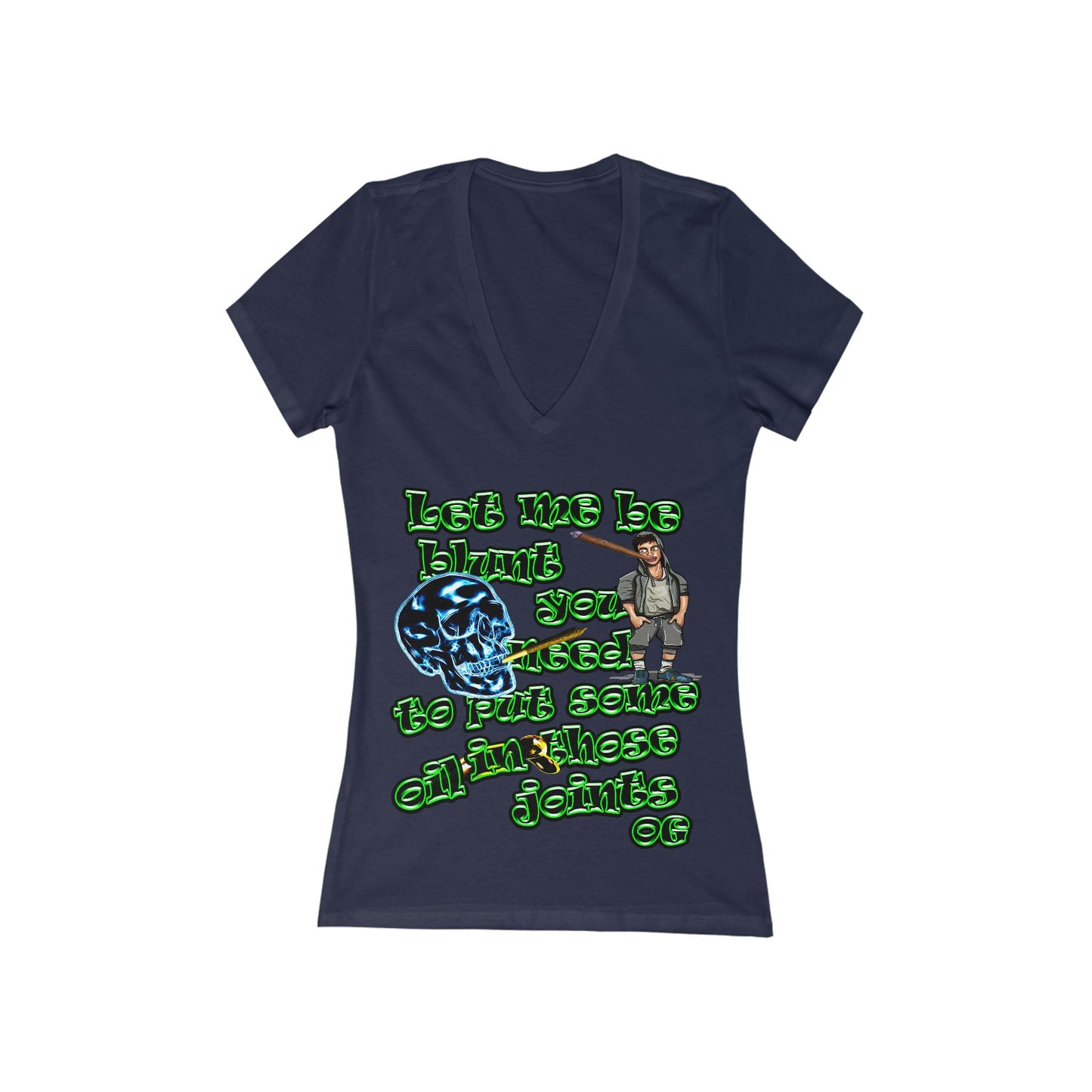 og - Women's Jersey Short Sleeve Deep V-Neck Tee