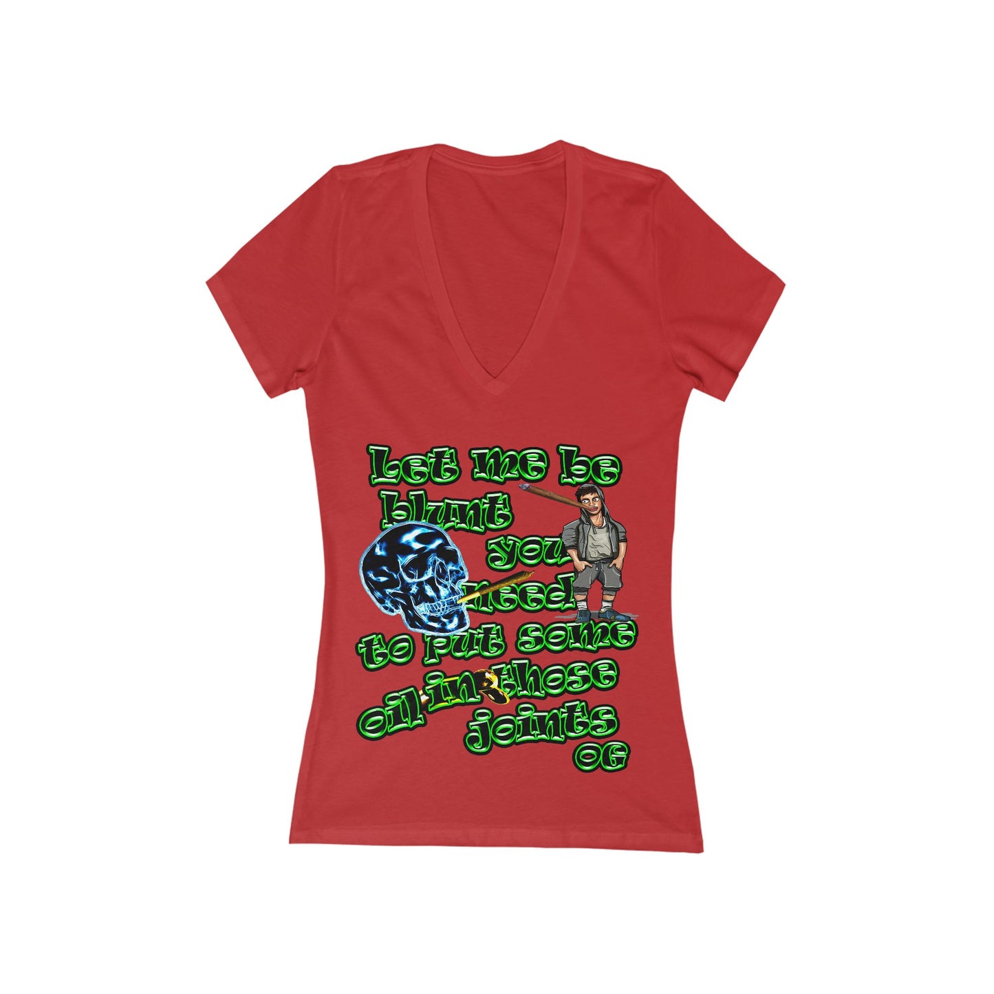og - Women's Jersey Short Sleeve Deep V-Neck Tee