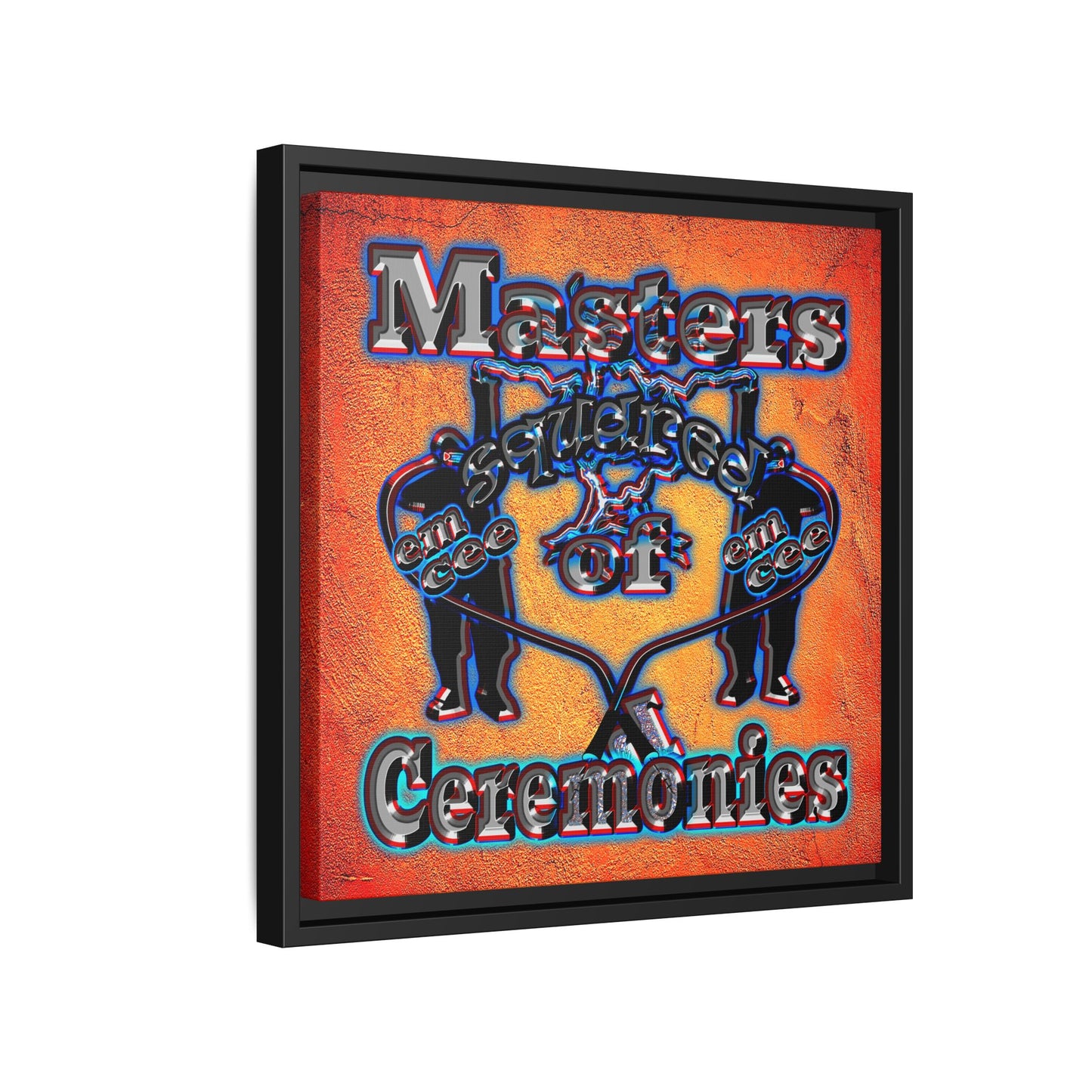em cee squared - framed canvas art (burnt orange)