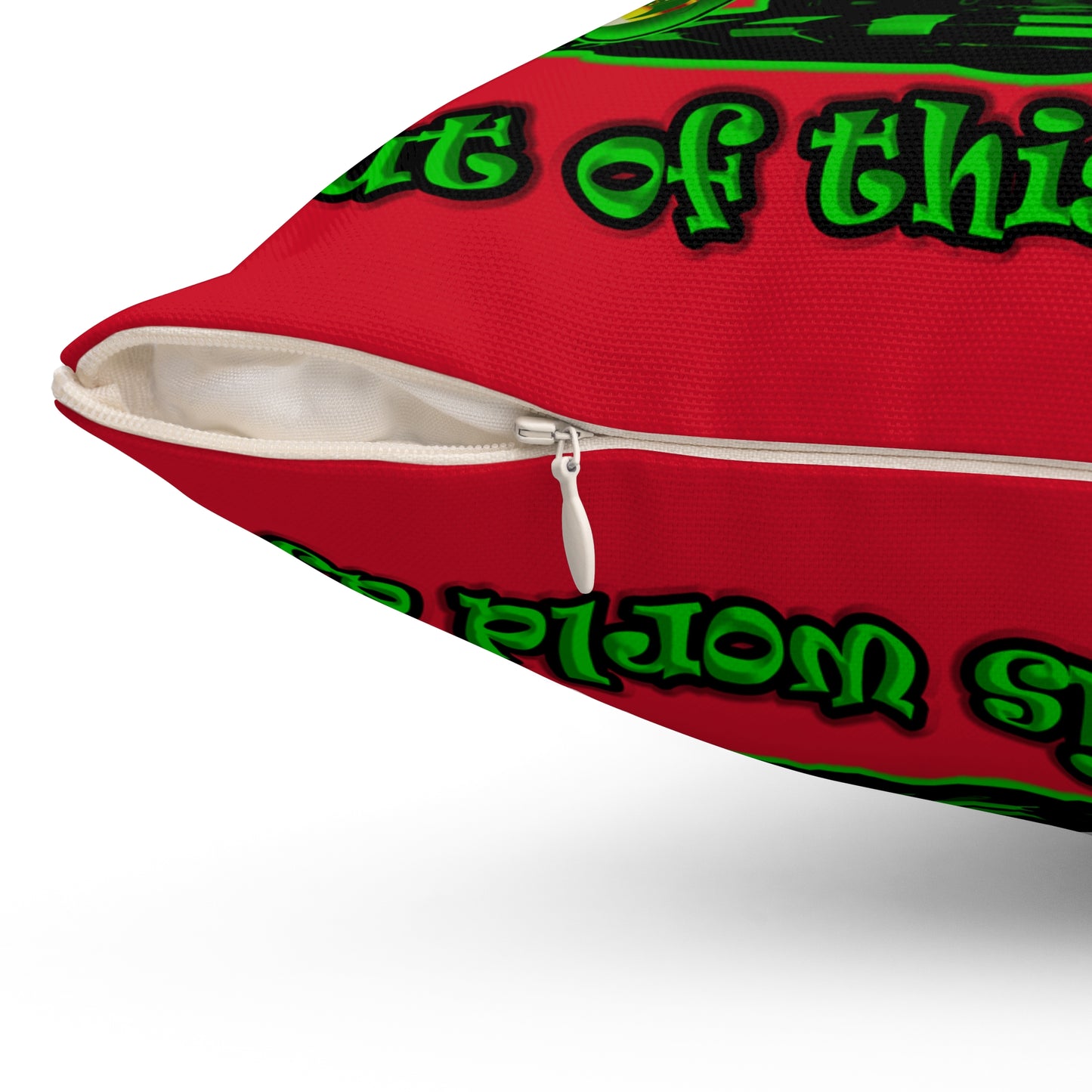 disc jockey - Spun Polyester Square Pillow - (dark red)