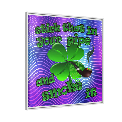 stick that in your pipe and smoke it - framed canvas art (purple wave)