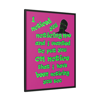 noticed you noticing - framed canvas art (pink)