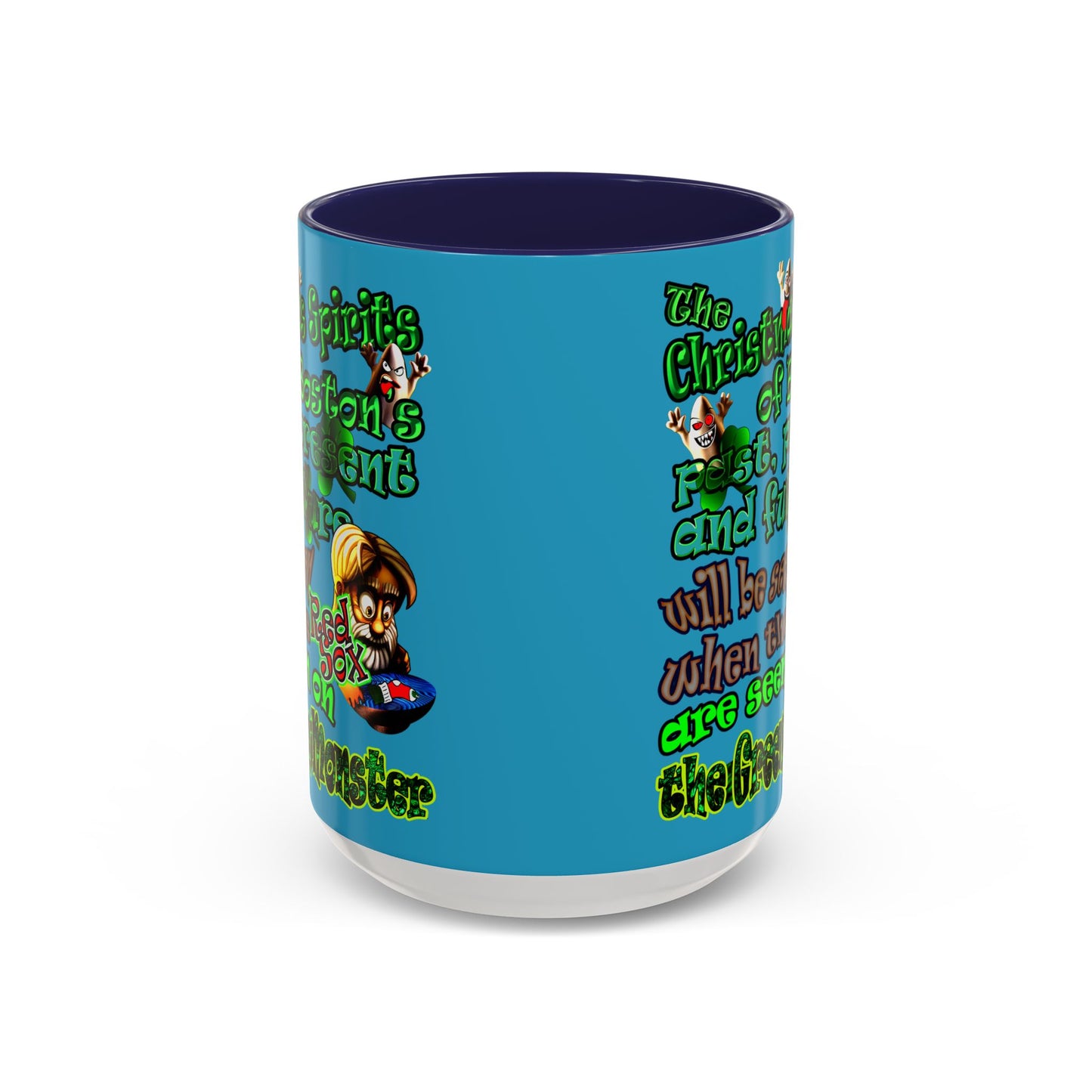 christmas spirits of boston - Accent Mug (turquoise)