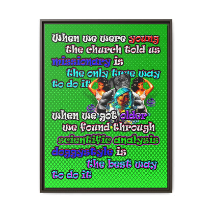 doggystyle - framed canvas art (logo green)