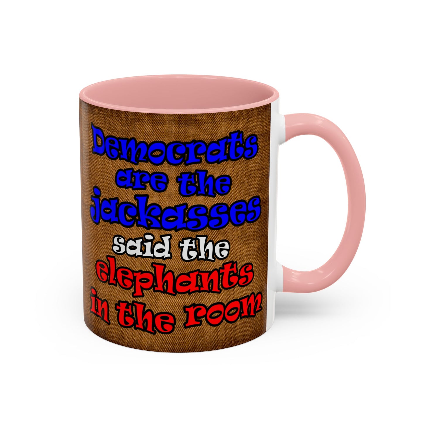 donkeys and elephants - Accent Mug (brown papyrus)