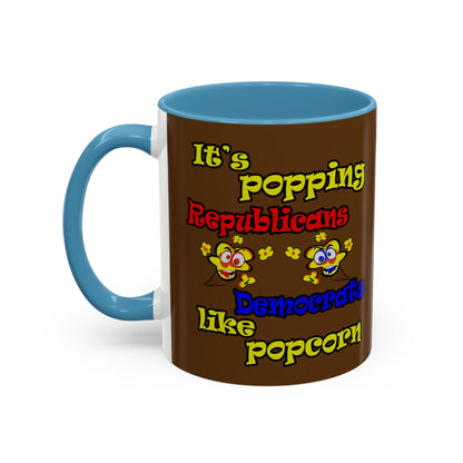 popping like popcorn - Accent Mug (brown)