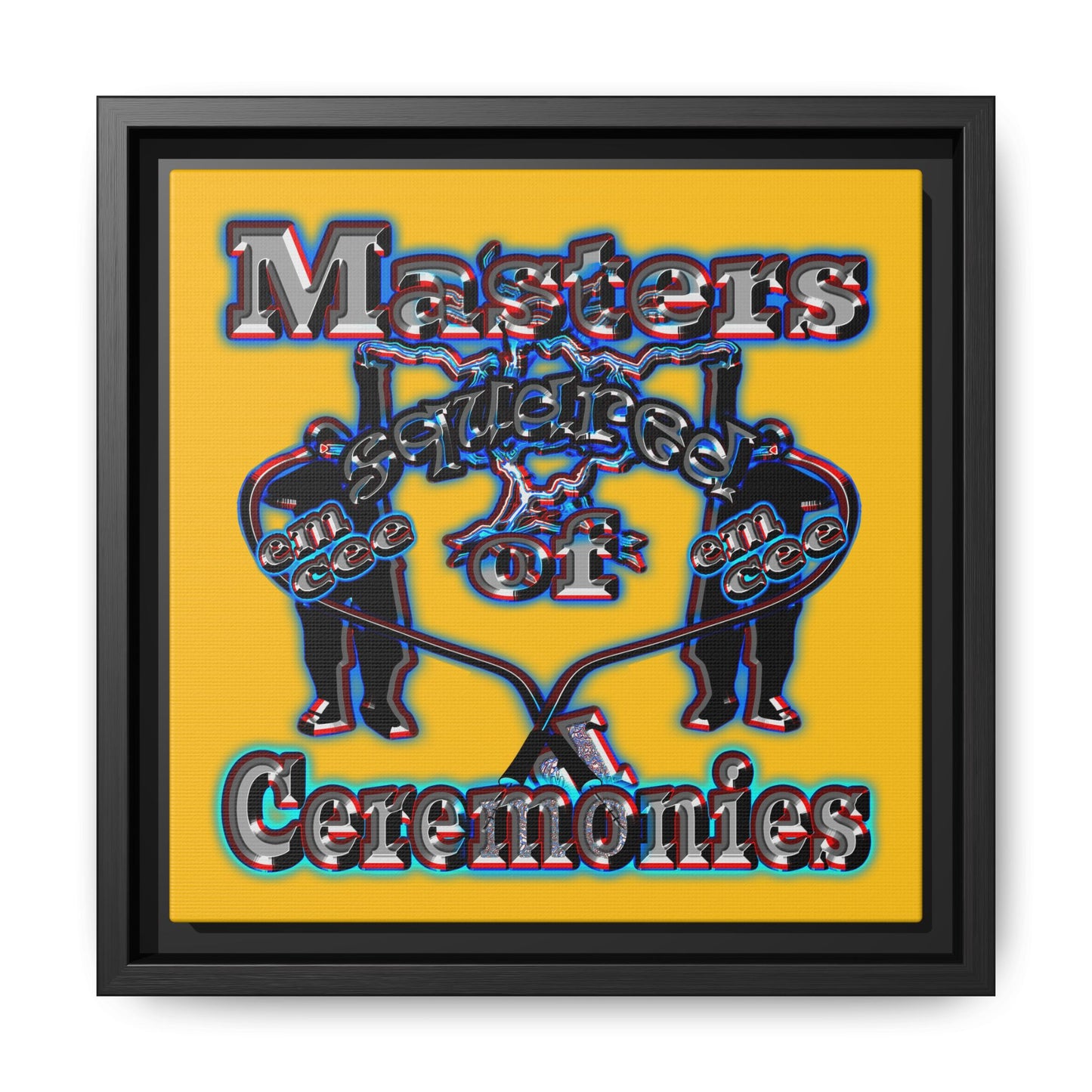 em cee squared - framed canvas art (yellow)