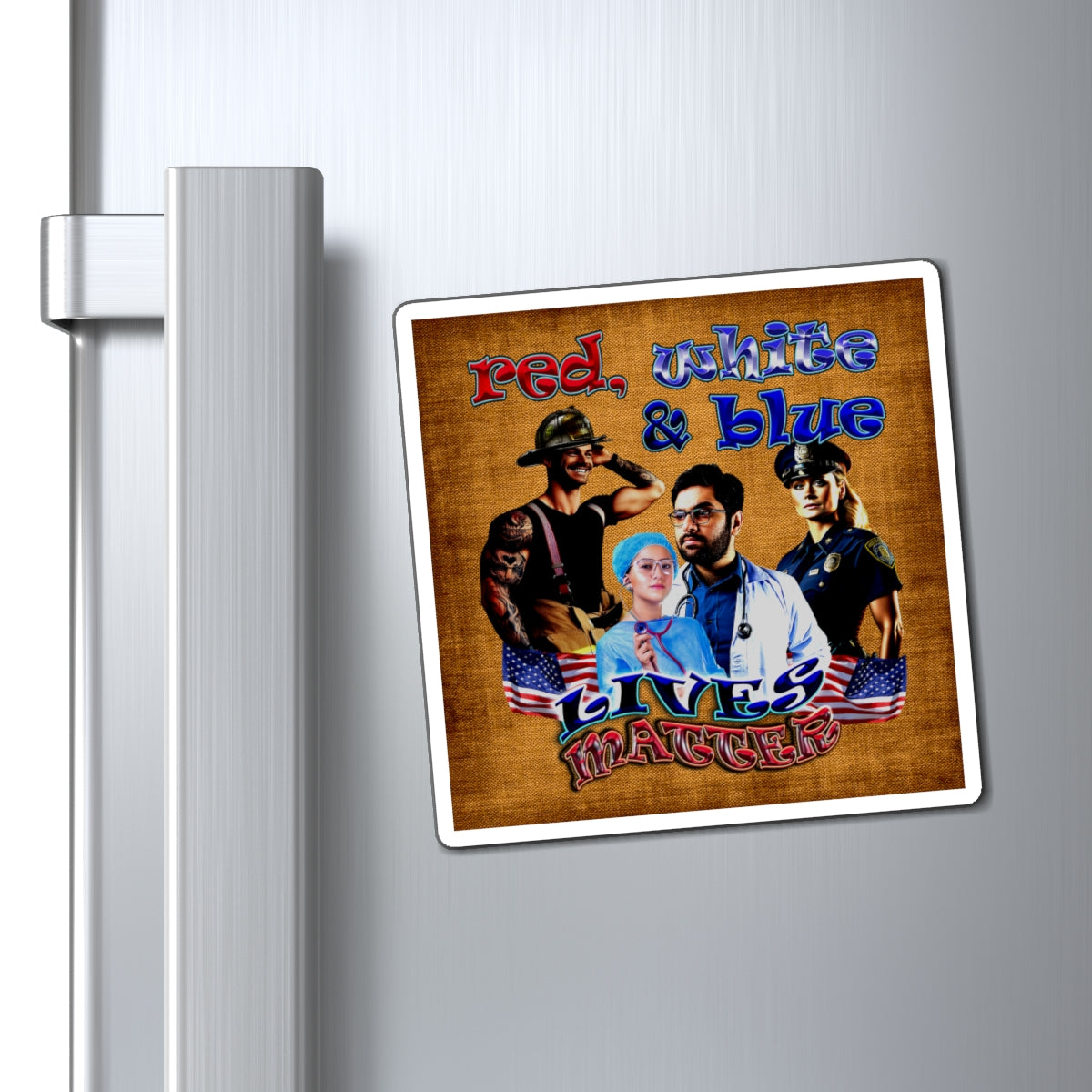 rw&b lives matter - Magnets - (brown papyrus)