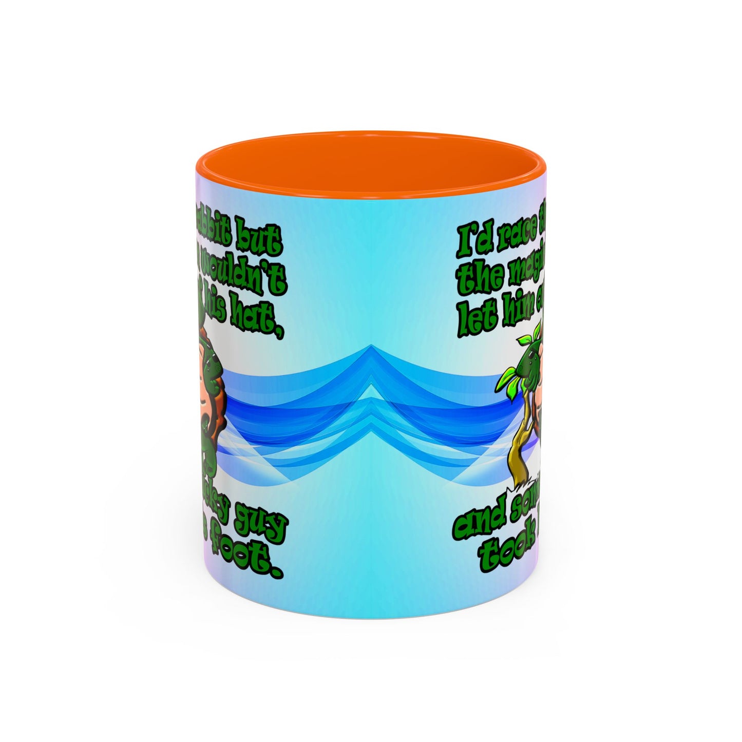 turtle race - Accent Mug (light blue-pink wave)