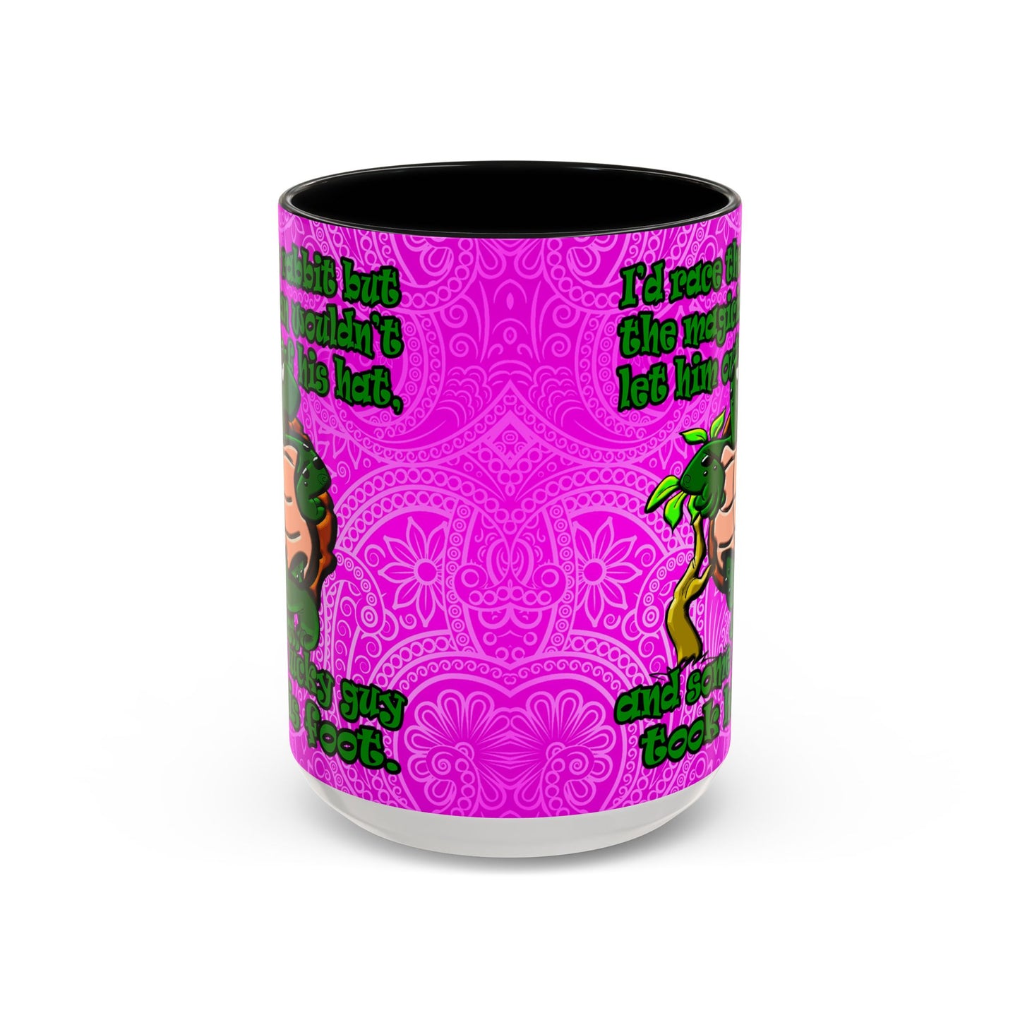 turtle race - Accent Mug (pink swirl)