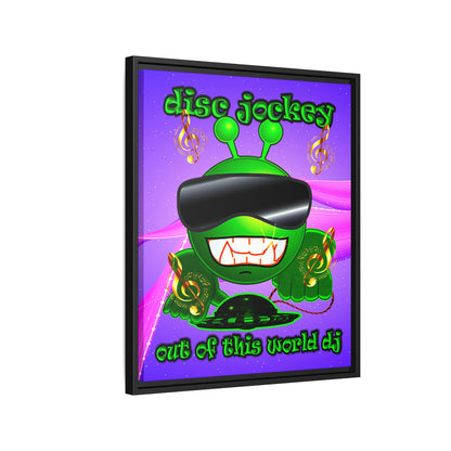 disc jockey - framed canvas art (purple-pink wave)