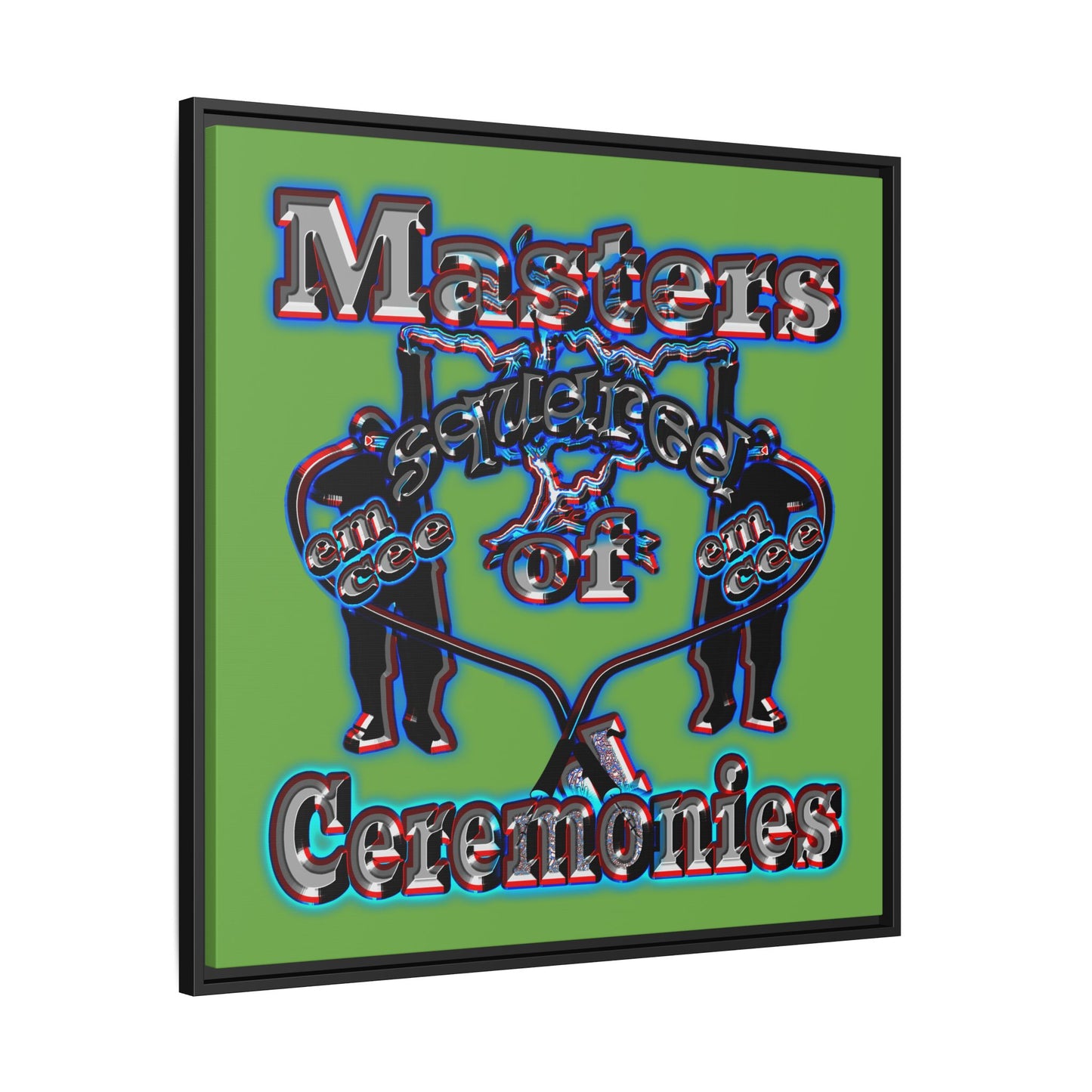 em cee squared - framed canvas art (green)