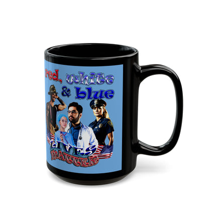 rw&b lives matter - Black Mug (light blue)