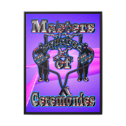 em cee squared - framed canvas art (purple-pink wave)