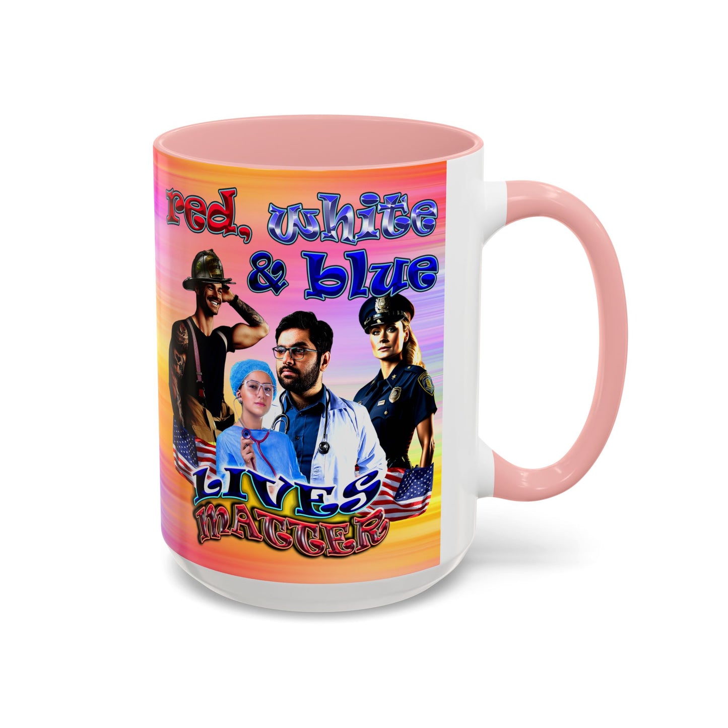 rw&b lives matter - Accent Mug (color blur)