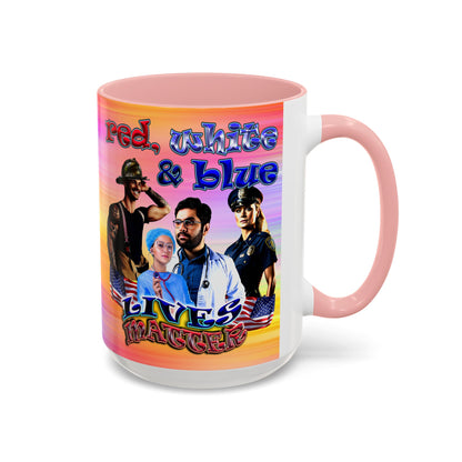 rw&b lives matter - Accent Mug (color blur)
