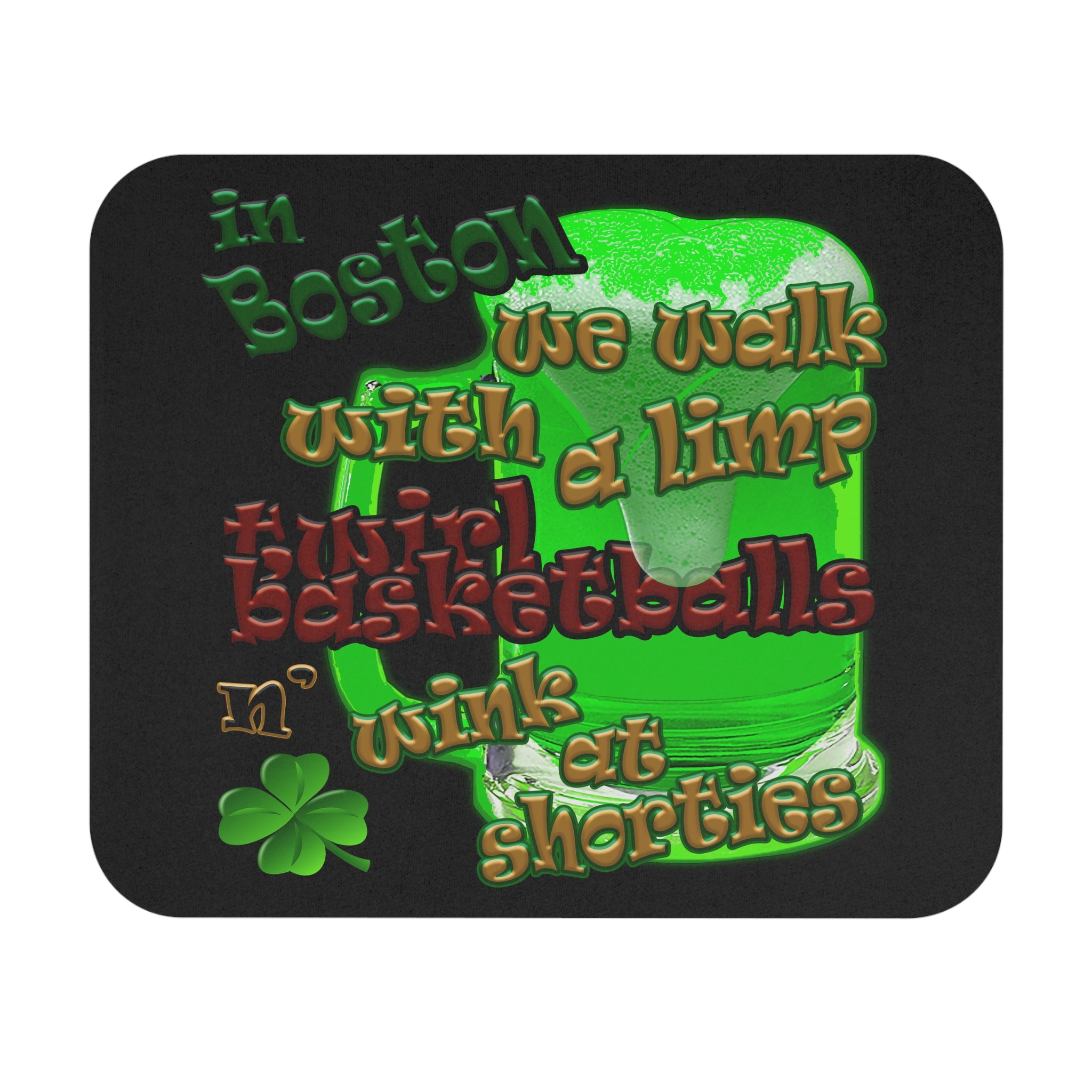 celtics logo - Mouse Pad (Rectangle) (black)