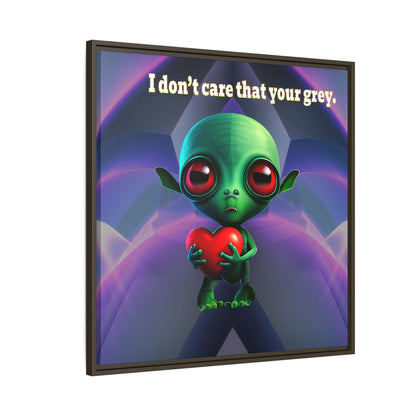 I don't care that your grey - framed canvas art (grey-pink wave)