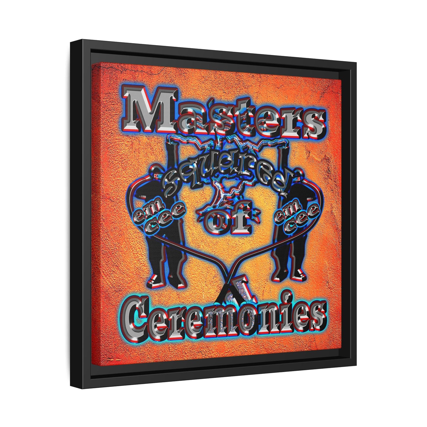em cee squared - framed canvas art (burnt orange)