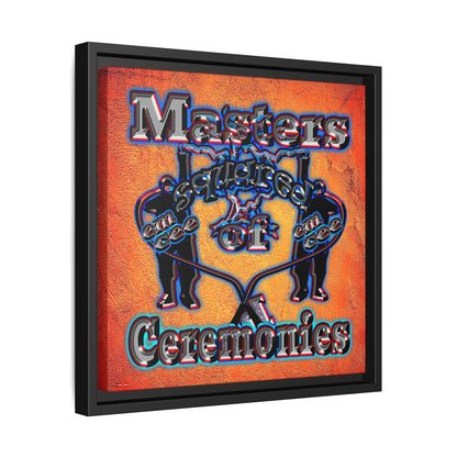em cee squared - framed canvas art (burnt orange)