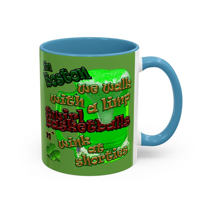 celtics logo - Accent Mug (green)