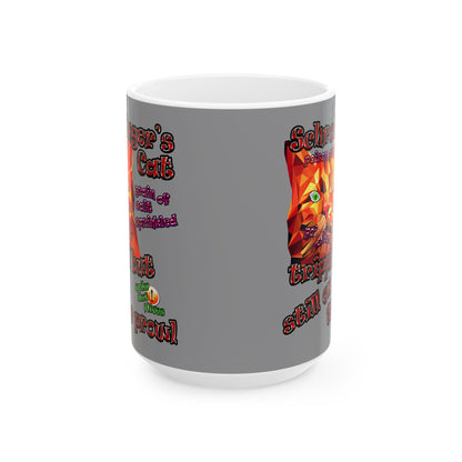 schrodinger's cat - White Mug (grey)