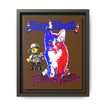 tag that - framed canvas art (brown)