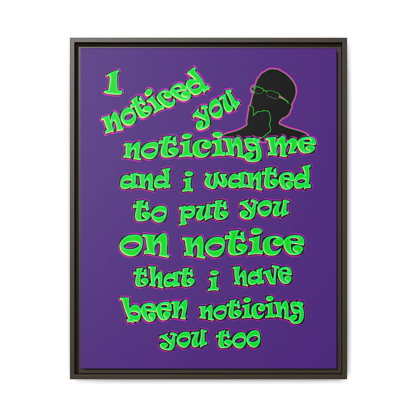 noticed you noticing - framed canvas art (purple)