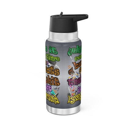 the bum's shit - Gator Tumbler, 32oz (brushed nickel)
