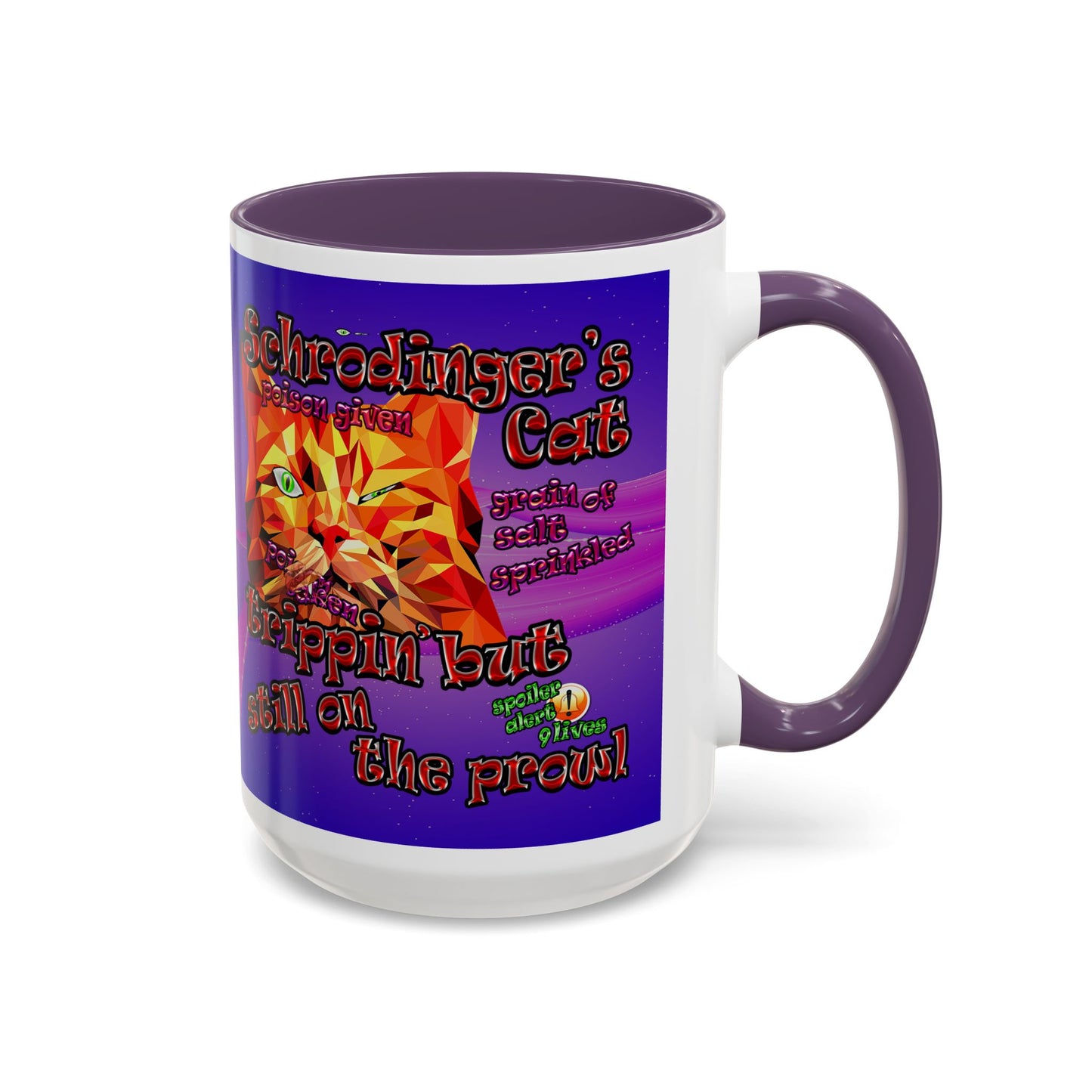 schrodinger's cat - Accent Mug (purple-pink wave)
